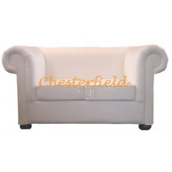 XL London Chesterfield 2 sits soffa (K1) vit i färg helt i äkta skinn