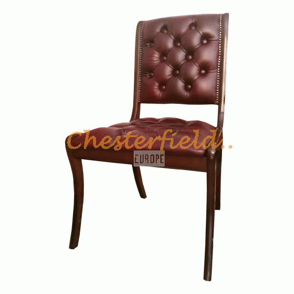 Chesterfield Manchester stol oxblod i färg A7 helt i äkta skinn
