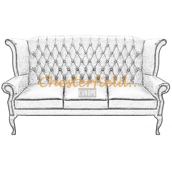 Välj egen färg och beställ Queen Chesterfield 3 sits soffa