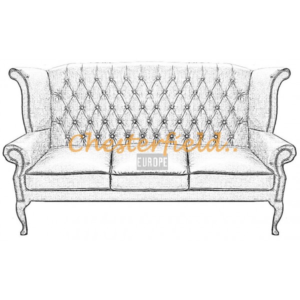 Välj egen färg och beställ Queen Chesterfield 3 sits soffa