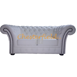 Windchester Chesterfield 2 sits soffa vit i färg helt i äkta skinn