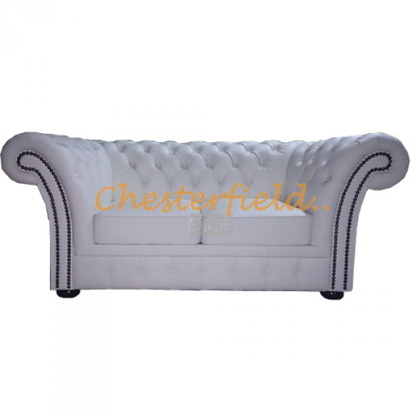 Windchester Chesterfield 2 sits soffa vit i färg helt i äkta skinn