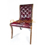 Chesterfield Klassisk stol oxblod i färg (A7) helt i äkta skinn