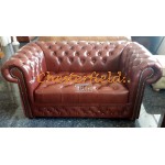 Williams Chesterfield 2 sits soffa (A4) konjak i färg helt i äkta skinn