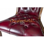 Chesterfield Klassisk stol oxblod i färg (A7) helt i äkta skinn