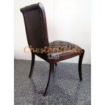 Chesterfield Klassisk stol brun i färg A5 helt i äkta skinn