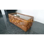 Chesterfield bord med glastallrik, glas sida ovan