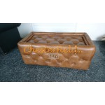 Chesterfield bord med glastallrik, glas sida ovan