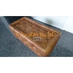 Chesterfield bord med glastallrik, glas sida ovan