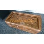 Chesterfield bord med glastallrik, glas sida ovan