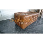 Chesterfield bord med glastallrik, glas sida ovan