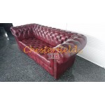 Williams XL Chesterfield 3 sits soffa oxblod i färg helt i äkta skinn