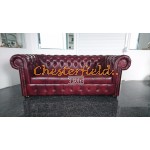 Williams XL Chesterfield 3 sits soffa oxblod i färg helt i äkta skinn