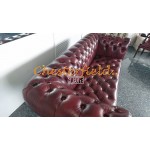 Williams XL Chesterfield 3 sits soffa oxblod i färg helt i äkta skinn