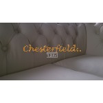 Klassisk XL Chesterfield 3 sits soffa (K2) vanilj i färg helt i äkta skinn