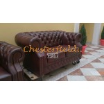 Windsor Chesterfield 2 sits soffa (A7) oxblod i färg helt i äkta skinn