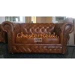Lord XL Chesterfield 2 sits soffa (S12) guld i färg helt i äkta skinn