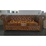 Lord XL Chesterfield 3 sits soffa (S12) guld i färg helt i äkta skinn