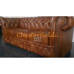 Lord Chesterfield 3 sits soffa (S12) guld i färg helt i äkta skinn