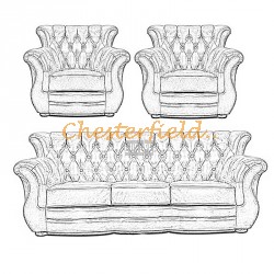 Välj egen färg och beställ Monk-A Chesterfield 3+1+1 soffgrupp