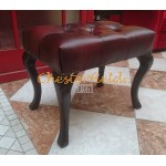 Chesterfield Cambridge fotpall oxblod i färg (A7 helt i äkta skinn