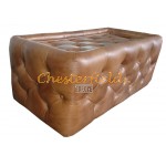 Chesterfield bord med glastallrik, glas sida ovan