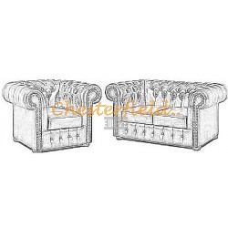 Välj egen färg och beställ Klassisk Chesterfield 2+1 soffgrupp