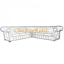 Klassisk Chesterfield hörnsoffa med 3+3 sits