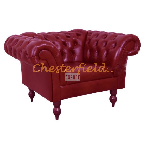 Diva Chesterfield fåtölj oxblod (A7) i färg helt i äkta skinn