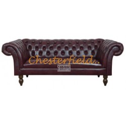 Diva Chesterfield 3 sits soffa oxblod (A7) i färg helt i äkta skinn