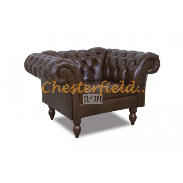 Diva Chesterfield fåtölj brun (A5) i färg helt i äkta skinn 