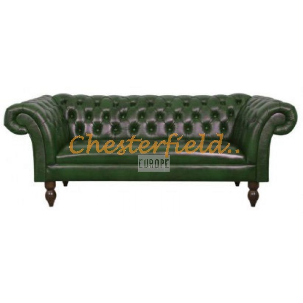 Diva Chesterfield 3 sits soffa grun (A8) i färg helt i äkta skinn