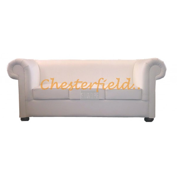 XL London Chesterfield 3 sits soffa (K1) vit i färg helt i äkta skinn