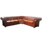 Lord jordnöt, whisky ( C12) Chesterfield hörnsofa med 3+2 sits 