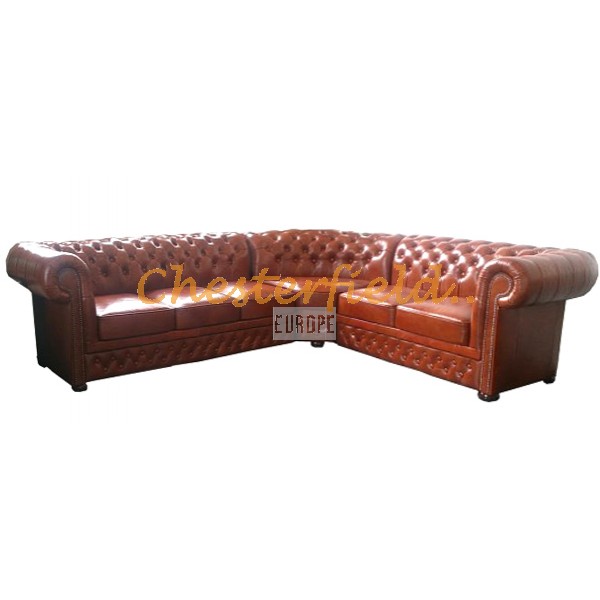 Lord jordnöt, whisky ( C12) Chesterfield hörnsofa med 3+2 sits 