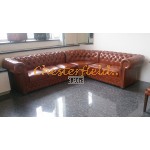 Lord jordnöt, whisky ( C12) Chesterfield hörnsofa med 3+2 sits 