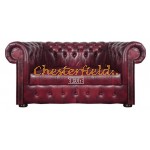 Williams Chesterfield 2 sits soffa (A7) oxblod i färg helt i äkta skinn
