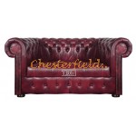 Williams XL Chesterfield 2 sits soffa (A7) oxblod i färg helt i äkta skinn