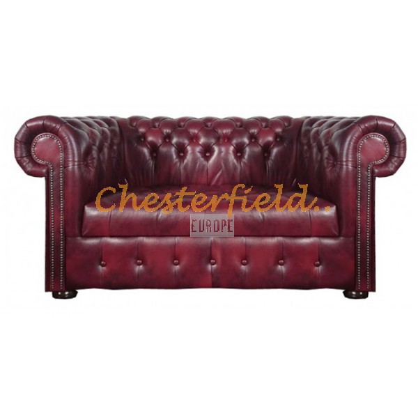 Williams XL Chesterfield 2 sits soffa (A7) oxblod i färg helt i äkta skinn