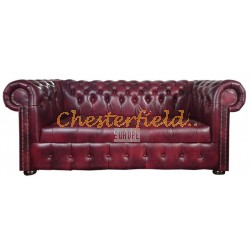 Williams Chesterfield 3 sits soffa oxblod i färg helt i äkta skinn