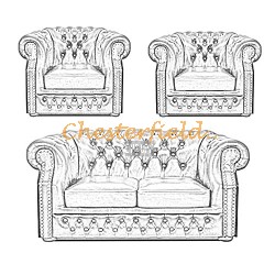 Välj egen färg och beställ Windsor Chesterfield 2+1+1 soffgrupp