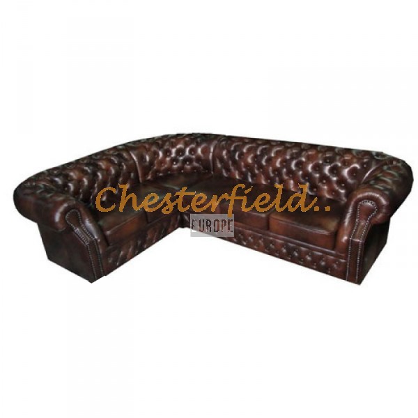 Windsor antikbrun (A5) Chesterfield hörnsoffa med 2+3 sits