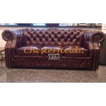 Windsor XL Chesterfield 3 sits soffa (A7) oxblod i färg helt i äkta skinn