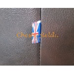 Windsor XL antikbrun (A5) Chesterfield fåtölj helt i äkta skinn