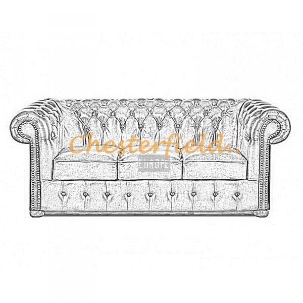 Välj egen färg och beställ Klassisk Chesterfield 3 sits soffa