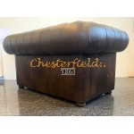 Klassisk Chesterfield 2 sits soffa (A5M) mellanbrun i färg helt i äkta skinn