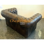 Klassisk Chesterfield 2 sits soffa (A5M) mellanbrun i färg helt i äkta skinn