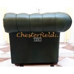 Klassisk XL Chesterfield 2 sits soffa (A8) grön i färg helt i äkta skinn