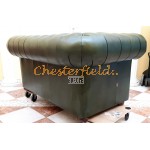 Klassisk XL Chesterfield 2 sits soffa (A8) grön i färg helt i äkta skinn