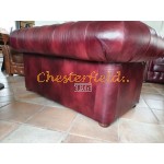 Klassisk XL Chesterfield 2 sits soffa (A7) oxblod i färg helt i äkta skinn